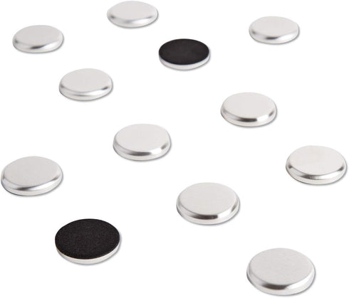 U Brands 1.25” High Energy Brushed Metal Magnets, Silver, 12-Count for Glass Dry Erase Boards (2911U00-12)