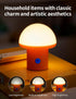 Sgohevn 3 LED Night Light for Bedroom - Cute Mushroom Mini Desk Lamp with Brightness Levels, USB Rechargeable