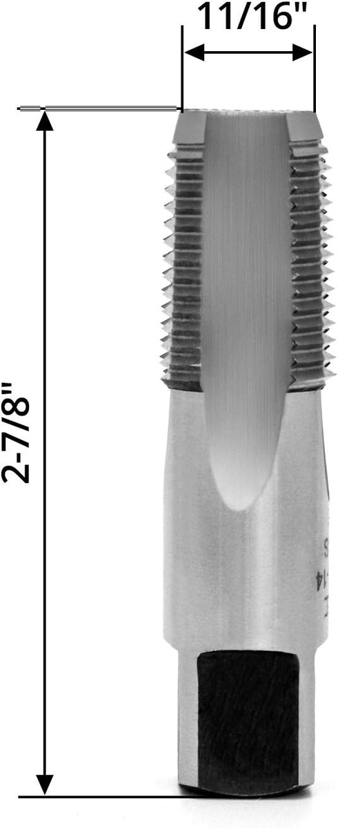 QWORK 1/2" - 14 NPT Pipe Tap, Carbon Steel for Clean and Re-thread Damaged Pipe Threads
