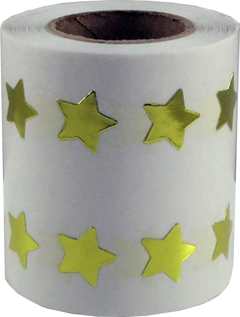 Metallic Gold Star Shape Stickers, 0.50 Inch, 1,000 Adhesive Labels