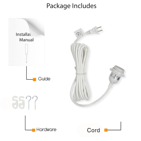 15 E-26/ E-27 Bulb 2 Rustic State Fabric Cord for Hanging Pendant Lamp Fixture - Feet Decorative Braided Flexible Cable
