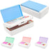 Pencil Box for Office Supplies Storage, Double Layer Large Capacity Organizer Box with Snap-tight Lid, Stackable (Pale