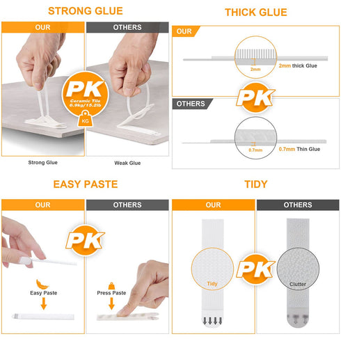 Heavy Duty Picture Hanging Strips - 15-Pairs (30 Strips) Damage Free Adhesive Hook and Loop Mounting Tapes