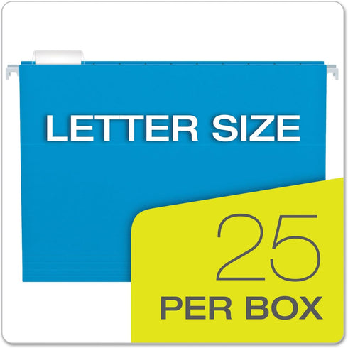 Pendaflex Recycled Hanging Folders, Blue, Letter Size, 1/5 Cut, 25/BX (81603)