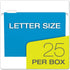 Pendaflex Recycled Hanging Folders, Blue, Letter Size, 1/5 Cut, 25/BX (81603)