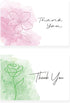 BZHTRMK 20PCs, Watercolor Style, Pink & Green Linear Floral Thank You Cards with