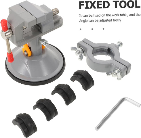 POPETPOP Professional Rotating Clamp Table Vise Durable Vise for Woodworking Metalworking and Repair Compact