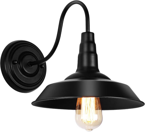 CY-8 Lightess Black Wall Sconces Lighting Gooseneck Industrial Barn Lights Vintage Farmhouse Wall Lamp