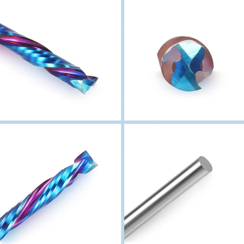 1/8" Set 5 Pack HQMaster Up & Down Cut Compression Bit Shank Spiral CNC Router End Mill Tungsten Carbide Milling Cutter