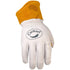 Caiman Premium Goat Grain TIG/MIG Welding Gloves, Wool Insulated Back, Scalloped Cuff, Boarhide Palm, White/Gold, Small (1871-3)
