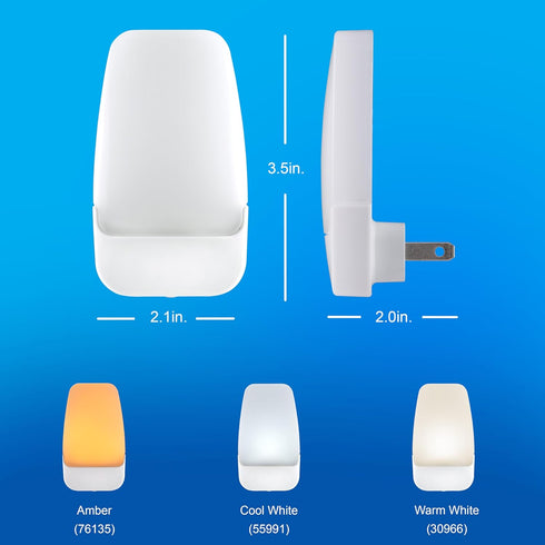 Home,86153, 4 Pack GE Sleeplite Night Lights Plug Into Wall, Dusk to Dawn Sensor, Ambient Lighting, Sleep Aid, Bathroom