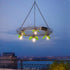 TWINKVILLA 6pcs G40 Bulbs, Battery Operated Outdoor Chandelier, Decorative Hanging Pendant Lights with Rust Finish