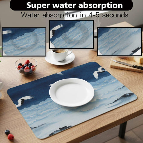 Generic 19.7"x15.7" Flying Birds Above Sea Desk Mat Multifunctional Table Pad Protector, Waterproof Office Girly Must