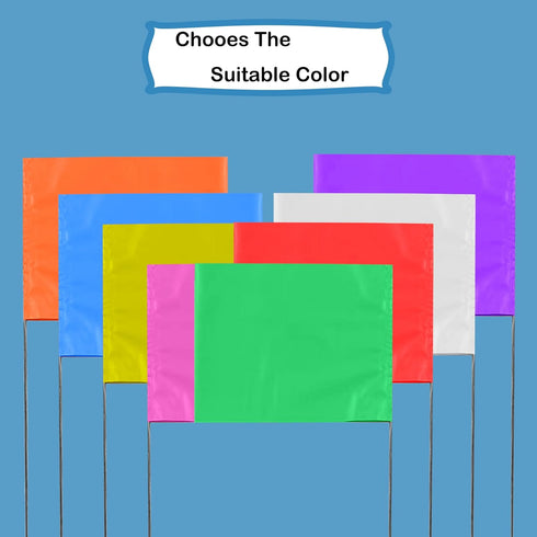 50 Pack Marking Flags, Yard Flags 12 x 2.5 x 3.5 Inch for Lawn, Landscape Survey, Sprinkler, Irrigation Flags (White)