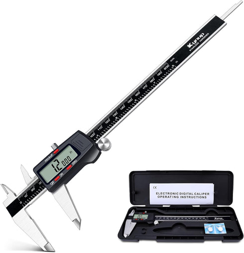 Kynp Digital Caliper, 8 Inch Micrometer Tool with Stainless Steel Body and Large LCD Screen