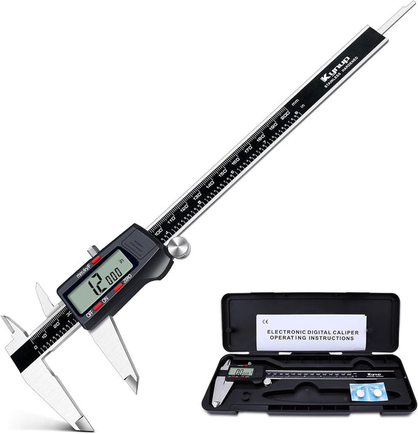 Kynp Digital Caliper, 8 Inch Micrometer Tool with Stainless Steel Body and Large LCD Screen