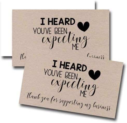 You've Been Expecting Me Thank You Customer Appreciation Package Inserts, 100 2" X 3.5” Insert Cards by AmandaCreation