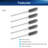 Bettomshin 5Pcs Steel Wire Cleaning Brush, 1.0-inch Diameter, 12-inch Length Tube Cleaning Tool