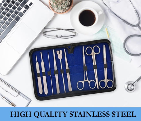 Advanced Medic Student Kit, 9 Pieces Total, High Grade Stainless Steel Instruments for Anatomy, Biology, Botany,