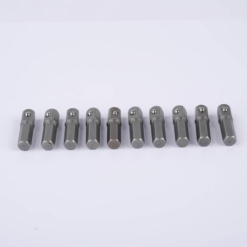 10PCS Replacement Part for M.C: Impact Socket Extension Adapter Converter Set - 1/4" Hex Shank to Square Drive 25mm | Chrome Vanadium Steel Tools for Power Drill, Driver Bit & Cordless Screwdriver by Marsrut