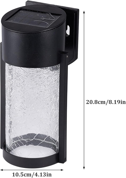 AwnsIMfreien Wall Light Fixtures, Solar Wall Lights, Waterproof LED Dusk to Dawn Outdoor Lighting, Crackled Glass Solar