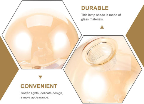4.72 Inch Angoily Amber Glass Ball Lampshade Replacement Decorative Globe Light Cover for Pendant Floor Table Lamps