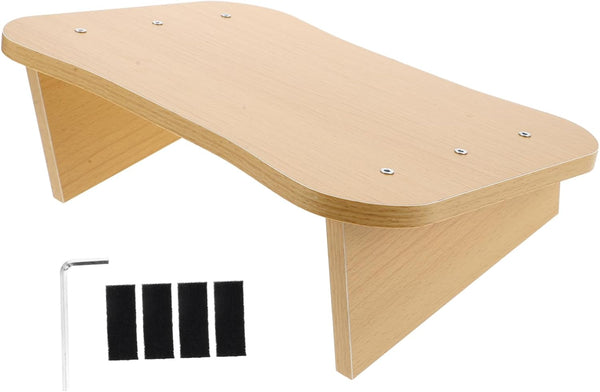 Portable Wooden Step Stool Nonslip Surface Footrest for Pedicure Office Kitchen Living