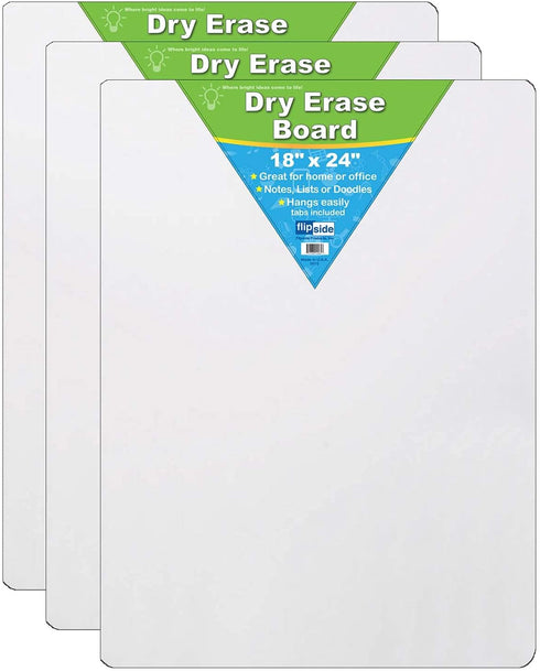 Flipside Products Dry Erase Board, 18" x 24", Pack of 3