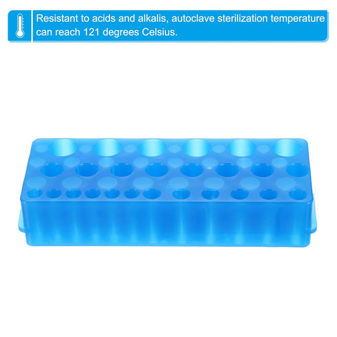PATIKIL 26 Wells Tube Rack, 2 Pcs Vial Rack for Microcentrifuge Tubes 0.2/0.5/1.5/2/5ml, Blue