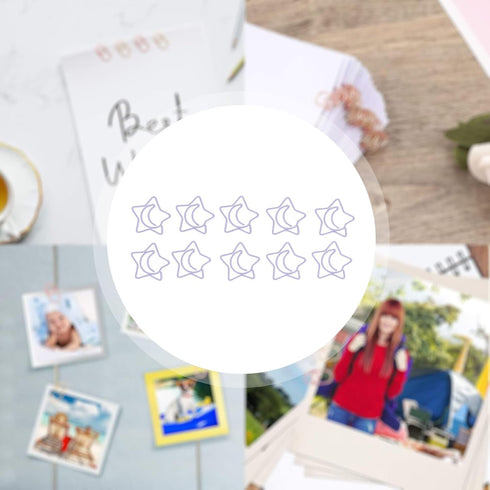 Star Paper Clips, 100pcs Star Moon Design, Cute Small Paperclips for Office School Organizing