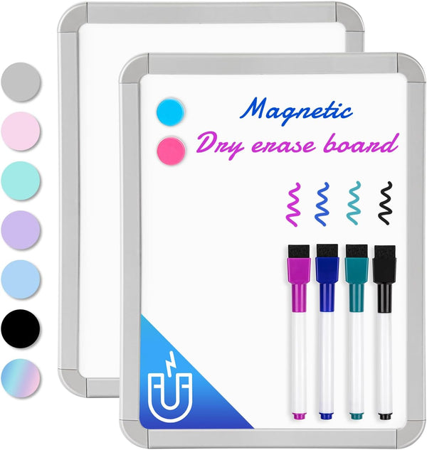 Small Dry Erase Whiteboard, 8.5 x 11 Inches for Kids, Students, Fridge, Locker, Mini Dry Erase Board