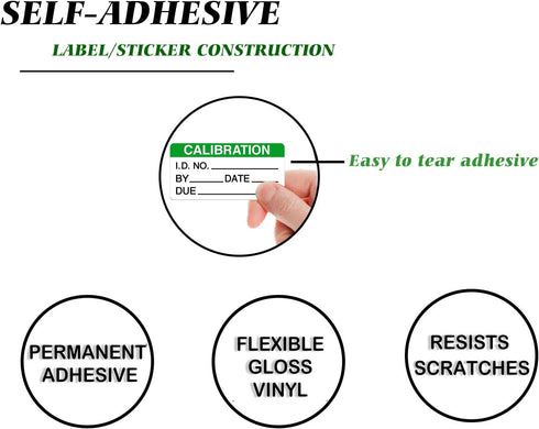 Self Laminating Calibration Labels - 128 Labels, 2 X 1 Inches Write-on Calibration Stickers for NIST, ISO-900