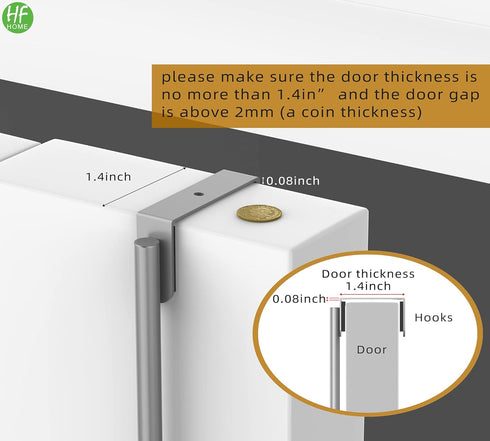 HFHOME 2 Packs Over The Door Double Hanger Hooks, Metal Twin Hooks Organizer for Coats, Hats, Towels - Silver