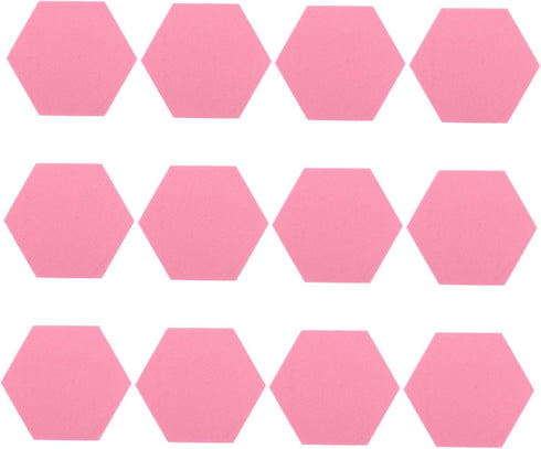 STOBOK 12 Pcs Black Felt Backdrop Wall Sticker with Cork Hexagon Tiles for Self-Adhesive Decorative Memo Board