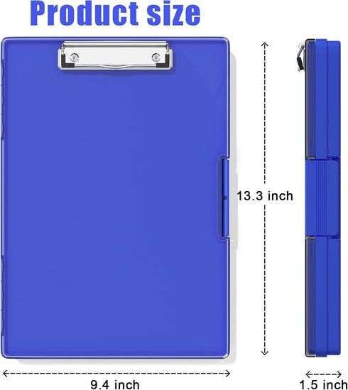 Hongri 8.5 x 11 Clipboard with Storage, Folder Nursing Clipboards Side Opening, Heavy Duty Clipboard with Dual Compartment Storage Box, Smooth Writing for Work, Office & School Supplies(Blue) by Hongri