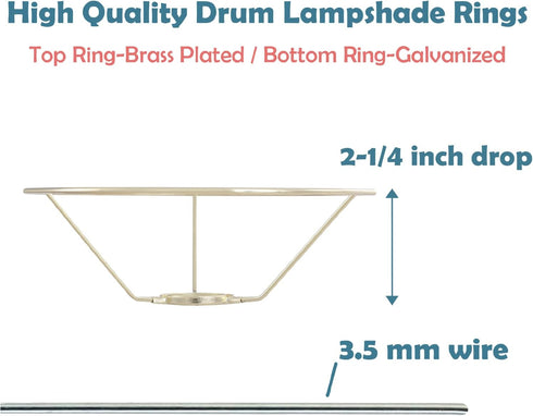 Aspen Creative 20110-12,Metal 36mm Ring-Galvanized,8"Dia Ring,Set 2 DIY Table and Floor Lamp Shade Strong Ring,European