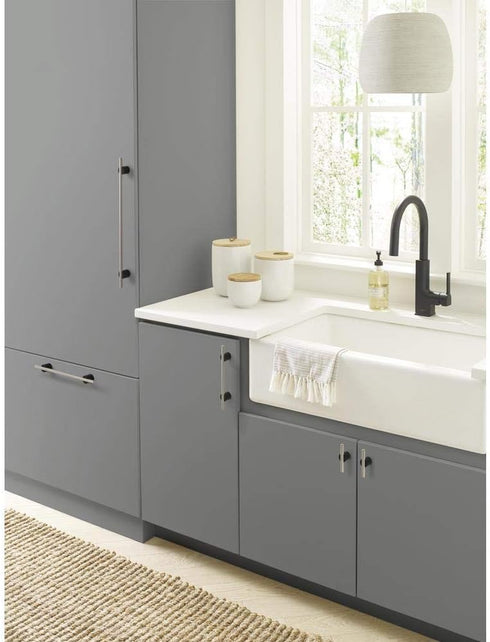 Amerock Cabinet Pull - Matte Black/Polished Nickel 5/8 inch (16 mm) Center to Center Transcendent