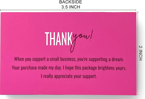 RXBC2011 Pack 100 Thank You for your support Cards Handwritten Lettering Design Thank you small business Card