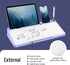 LOUKIN Glass Desktop Whiteboard, 15.3" x 5.6" with Dotted Surface, Includes 3 Markers & 1 Eraser (Purple)