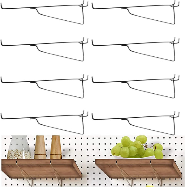 NORJIN 8 Pcs 8 Inch Metal Pegboard Hooks, Pegboard Accessories for Workbench, Kitchen, Garage, Retail Shop, Office