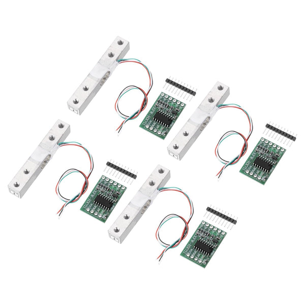 MECCANIXITY 4 Set Digital Load Cell Weight Sensor 20KG + HX711 Module, 24 Bit Precision A/D for DIY Kitchen Scale Kit