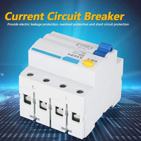 YWBL-WH BL1E-63 Current Circuit Breaker 3P+N - 63A RCCB 230V 30mA Leakage Overload Short Circuit