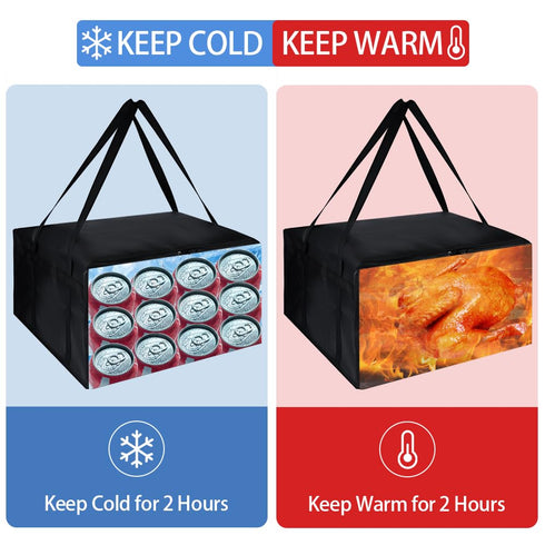 24" 24" 14" Commercial 1Pk CIVJET Insulated Pizza Delivery Bag for Carry Hot, x x Insulated Food Delivery Bag, Grocery