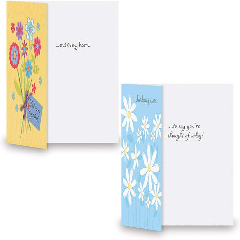 Thinking of You Greeting Cards Variety Value Pack I, Set of 16 (8 Designs), Large 5" x 7" Cards, Sentiments Inside