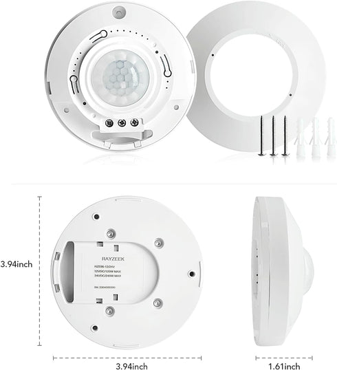 DC 12/24V 10A Low Voltage Ceiling PIR Occupancy Motion Detector, 360 Motion Sensor Switch