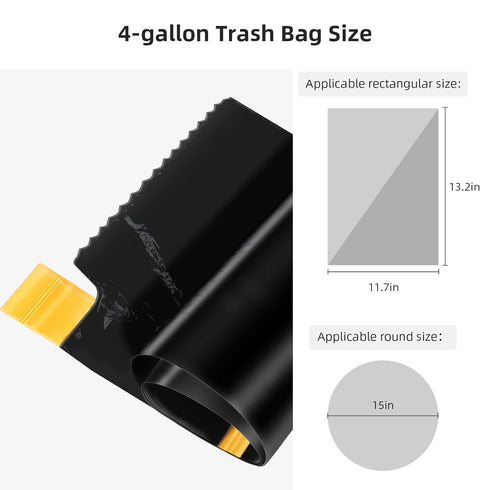 funest Small Drawstring Trash Bag, Easy to Tear and Pack, 4 Gallon Garbage Bags, 75 Counts