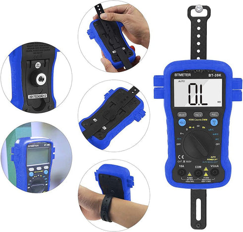BTMETER BT-39K Multimeter with Case, 4000 Count Volt Ohm Amp Meter Autoranging DMM for AC/DC Current, Voltage, Resistance Frequency Tester, with NCV, Audible Continuity, Diode, Auto Backlight Meter by BTMETER