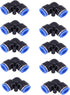 Pneumatic Connectors, 8mm Push in Elbow Connectors for Water Hose Quick Connect, 10 PCS