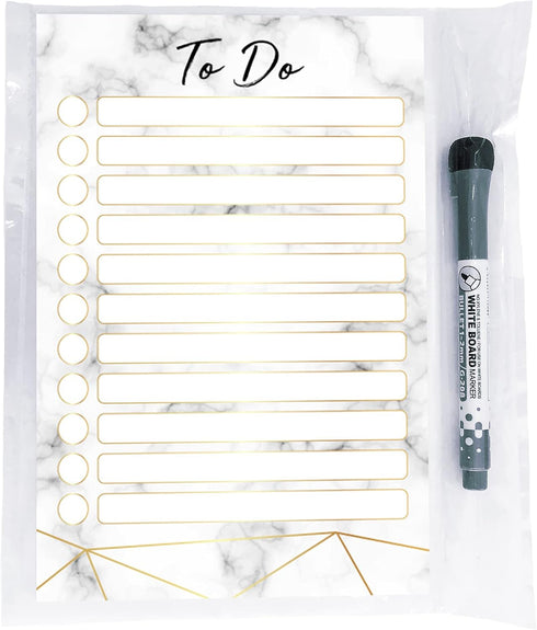 Dry Erase To Do List Vinyl Whiteboard Sticker Decal by Glassboard Studio, Removable & Reusable (6 x 9 inches, Marble)