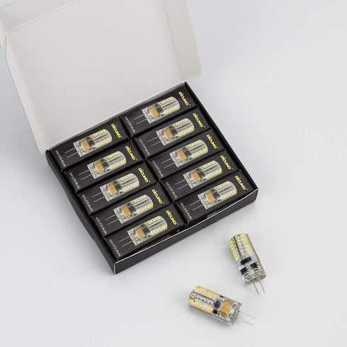 DiCUNO G4 LED Bulb, 3W JC Bi-Pin Base Light Bulbs, 12V AC/DC, Daylight White 6000K, 10 Pack Halogen Replacement